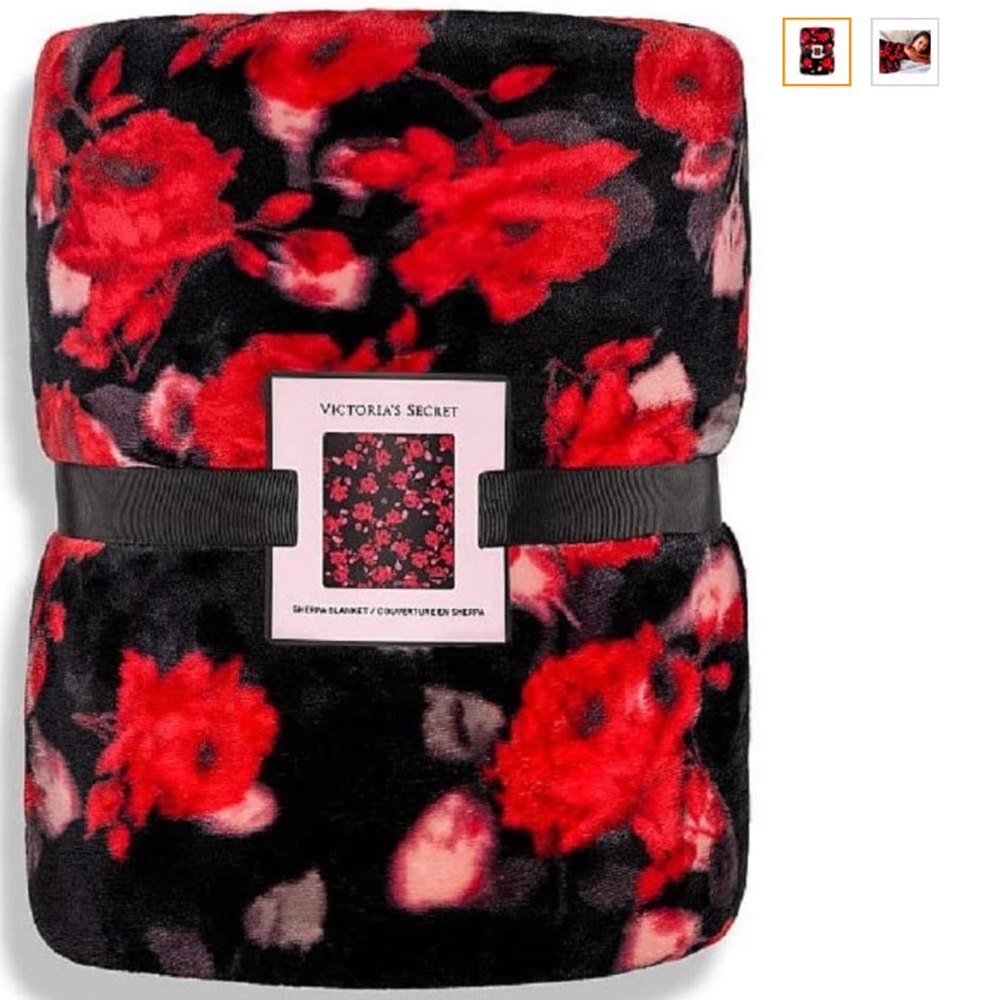VS SHERPA BLANKET LOGO FLORAL SUPER SOFT REVERSIBLE